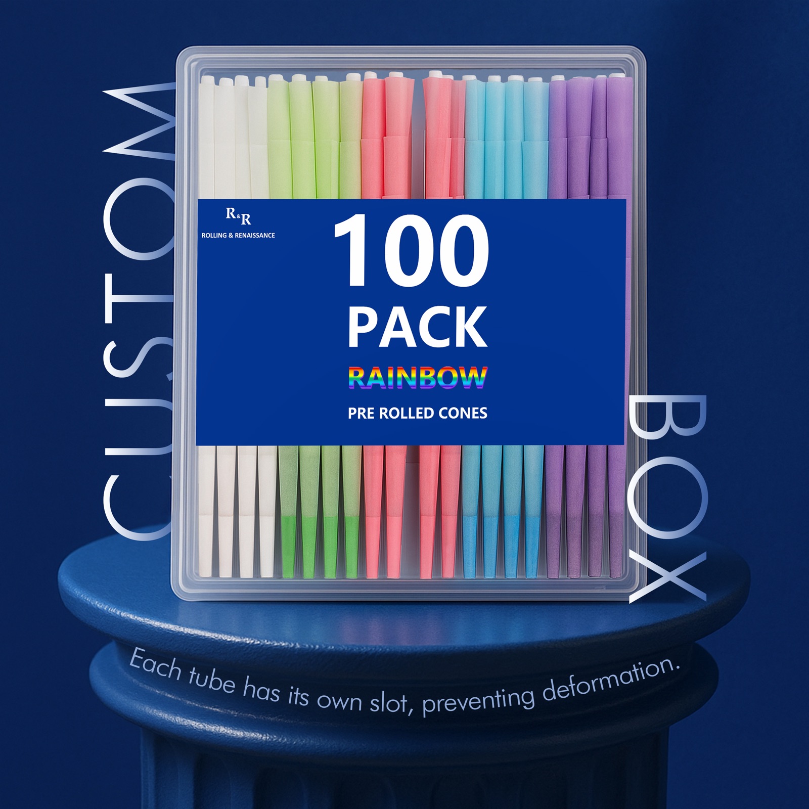 Clear custom box with individual slots